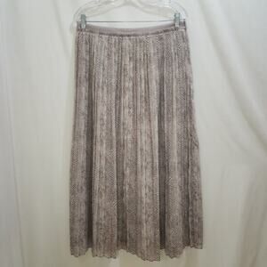 Banana Republic Snake Print Pleated Boho Midi Skirt - Size 10P